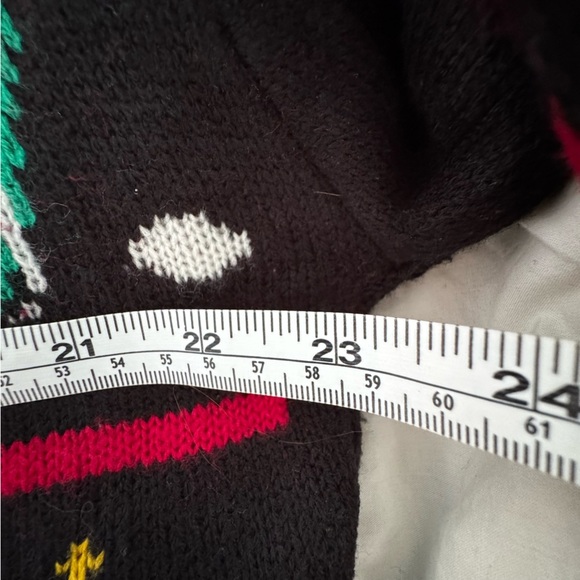 Vintage 80s HappyHolidaysChristmas Sweater Festive Knit with Snowman, Wreath - Picture 5 of 6